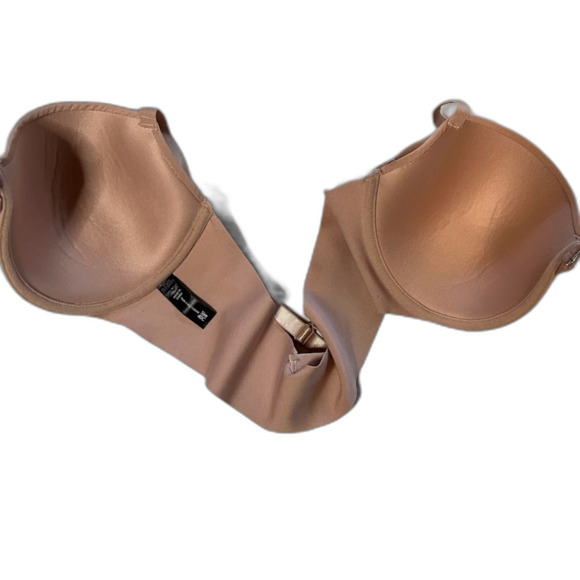Pure Beauty by Rene Rafe Bra SZ 40C Beige Front Closure Plus Size Underwire - Picture 3 of 4